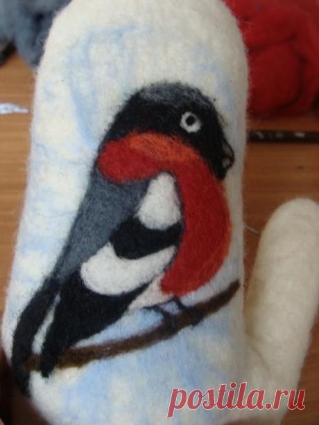 Рисунок на варежки &quot;Снегири&quot; - -