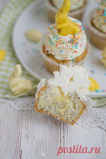 Лимонные капкейки с маком и крем взбитый ганаш с маскарпоне – Mary Bakery