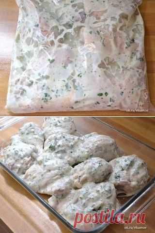 Куриные голени в сметанном маринаде