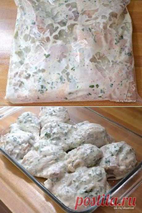 Куриные голени в сметанном маринаде