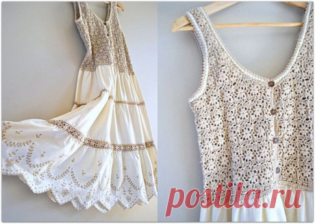 Вязание + ткань — стильные и красивые идеи для рукоделия | Paradosik_Handmade Пульс Mail.ru Идеи для вдохновения: как красиво сочетать вязаные элементы и ткань.