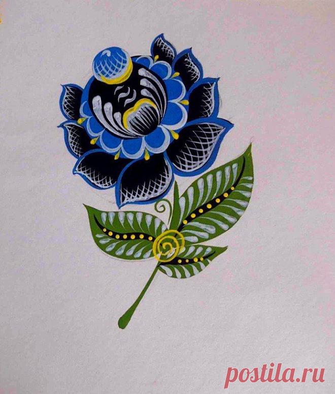 Городецкая роспись. Роза