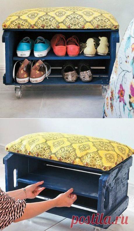 Подставка для обуви с пуфиком своими руками | Упрости себе жизнь