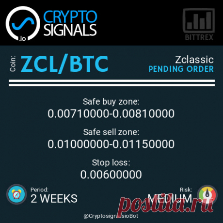 ZCL / BTC

Подробнее https://cryptosignals.io/ и https://t.me/CryptoSignalsIoBot и https://t.me/CryptoSignalsIoRU