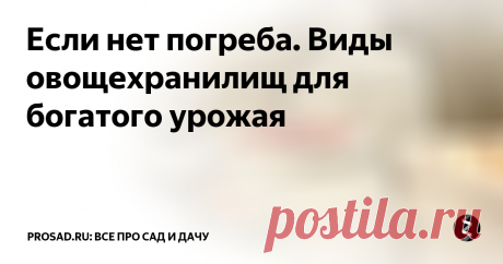 Если нет погреба. Виды овощехранилищ для богатого урожая Если нет погреба – не беда. Сохранить урожай помогут другие приспособления.