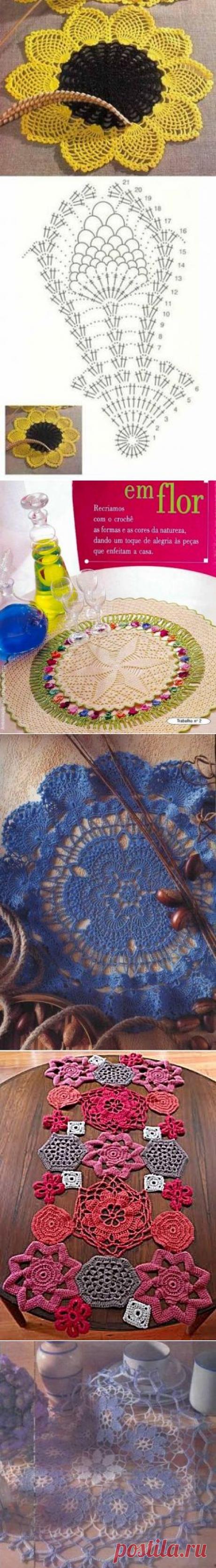 Вяжем очень красивые салфетки крючком. Схемы вязания.