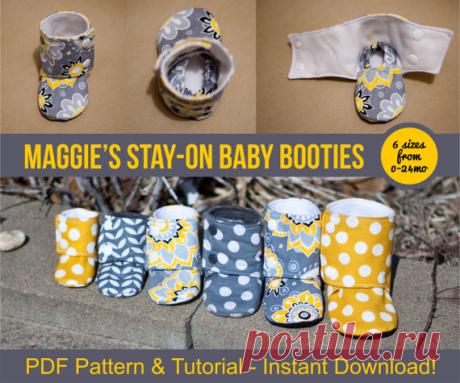 Maggie's Stay-On Baby Booties Sewing Tutorial от BeautifulPieShop