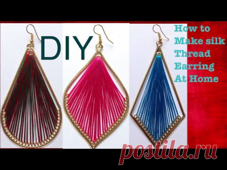 Making new design silk thread earrings tutorial - DIY !! How to make silk thread earrings at Home