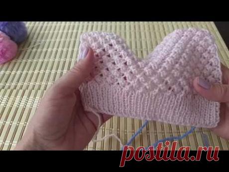 Ажурные шишечки.Вязание спицами.