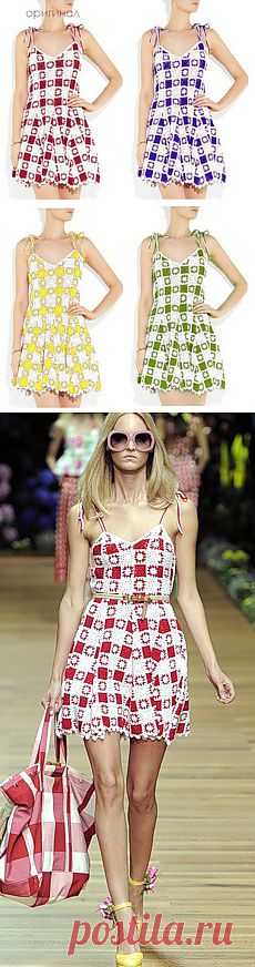 Шахматный сарафан от D&G.