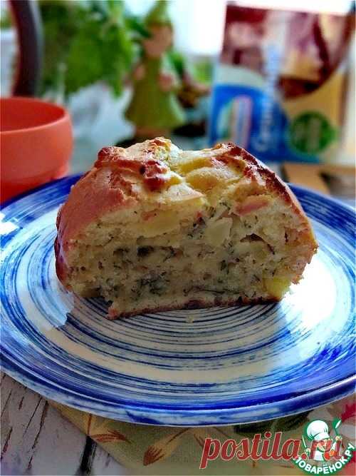 Яблочный кекс с сыром и мангольдом.