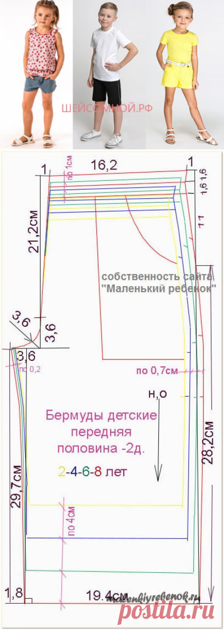 Как сшить детские шорты, выкройка на 80 — 176 см — Шей со мной