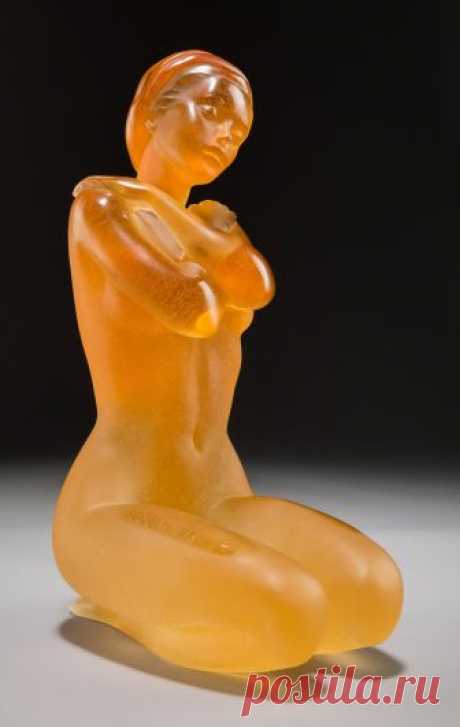 kafkasapartment:
“ Marie Paul Deville-Chabrolle for Daum Pate-de-Verre Amber Glass Eurydice Figure. Early 21st century.
”