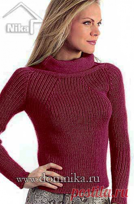 Женский вязаный свитер с рукавом реглан