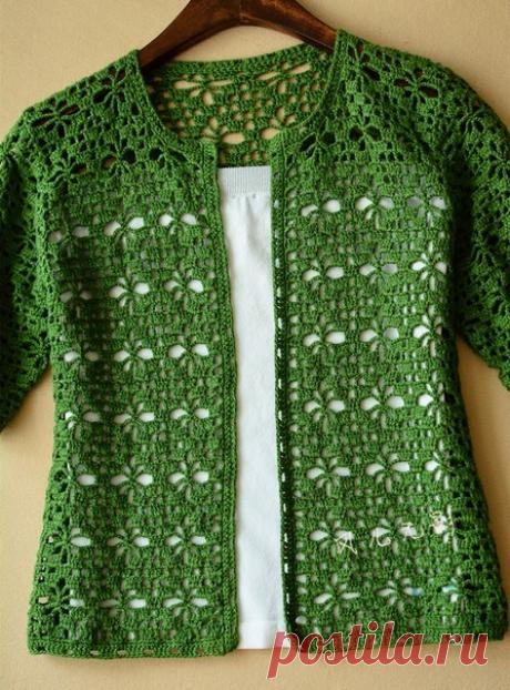 Жакет крючком.
