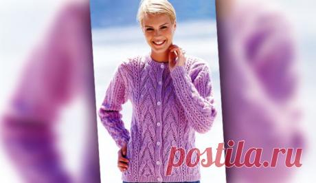 Жакет с ажурными узорами | Loveknitting.ru