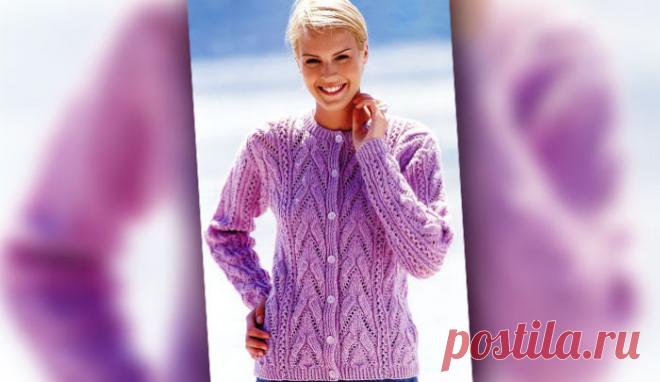 Жакет с ажурными узорами | Loveknitting.ru