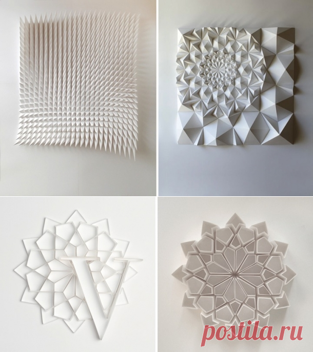 Геометрические скульптуры из бумаги / фото 2017