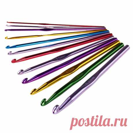 обрабатывались крючки Picture - More Detailed Picture about Popular lovely 12Pcs Metal Handle Crochet Hook Knitting Needles Set Aluminum Bamboo (2mm 8mm) Picture in Sewing Needles from Elenxs store | Aliexpress.com | Alibaba Group