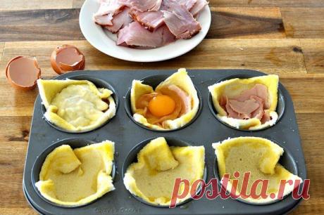 InVkus: Мафины-крокеты c сыром, яйцом и ветчиной