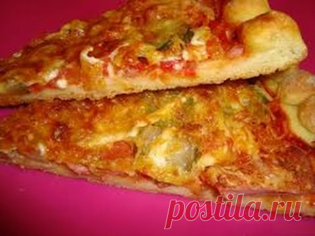 Пицца  из наливного теста - быстро и вкусно!