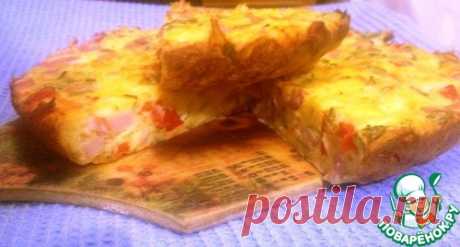 Сырный пирог с перцем и ветчиной - кулинарный рецепт
