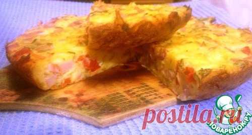 Сырный пирог с перцем и ветчиной - кулинарный рецепт
