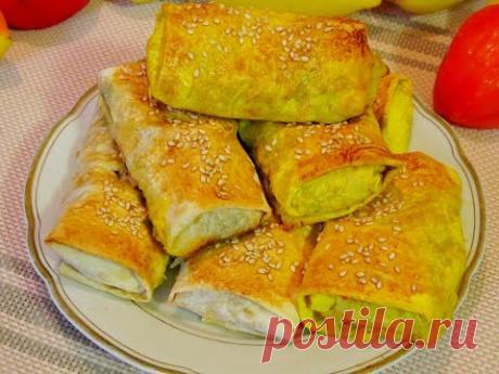 Лаваш с невероятно вкусной начинкой в духовке. Быстрая закуска.