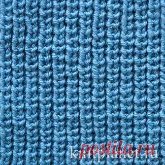 Планета Вязания | Жемчужная (полупатентная) резинка. Схема вязания жемчужной резинки спицами.