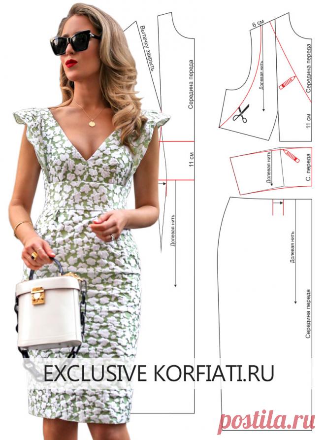 Выкройка платья с крылышками от Анастасии Корфиати Выкройка платья с крылышками в рельефных швах - идеальная модель для любого случая! Подробные чертежи выкроек бесплатно. Супер-идеи для самостоятельного пошива