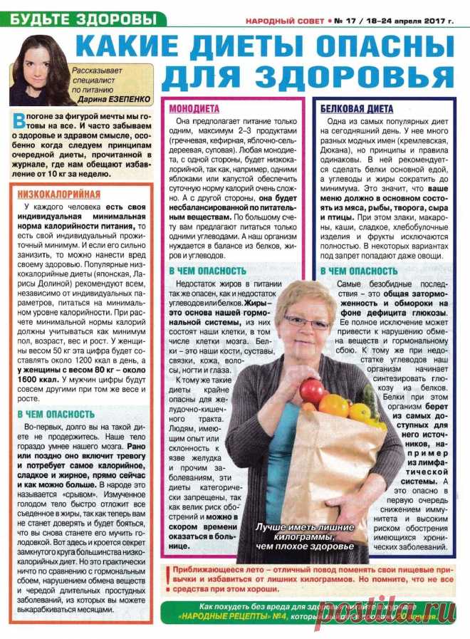 Какие диеты опасны для здоровья