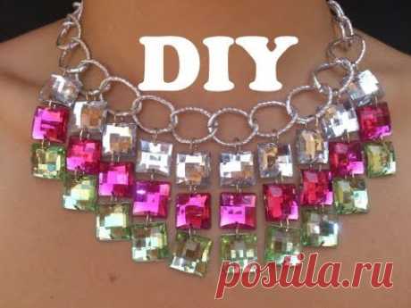 Necklace-Collar de moda con cadenas y brillantes