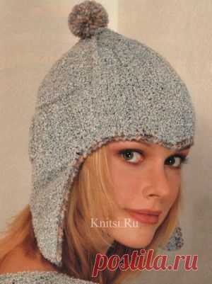 Шапочка-шлем. Спицами. / knitsi.ru