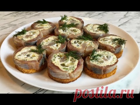 Рулетики из Сельди / Rolls from Herring / Фаршированная Сельдь / Новогодняя Закуска