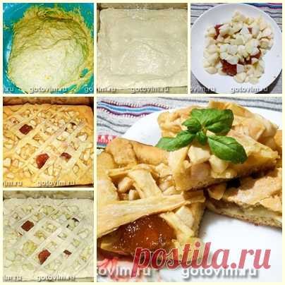 Яблочный пирог из тыквенного теста (без яиц)