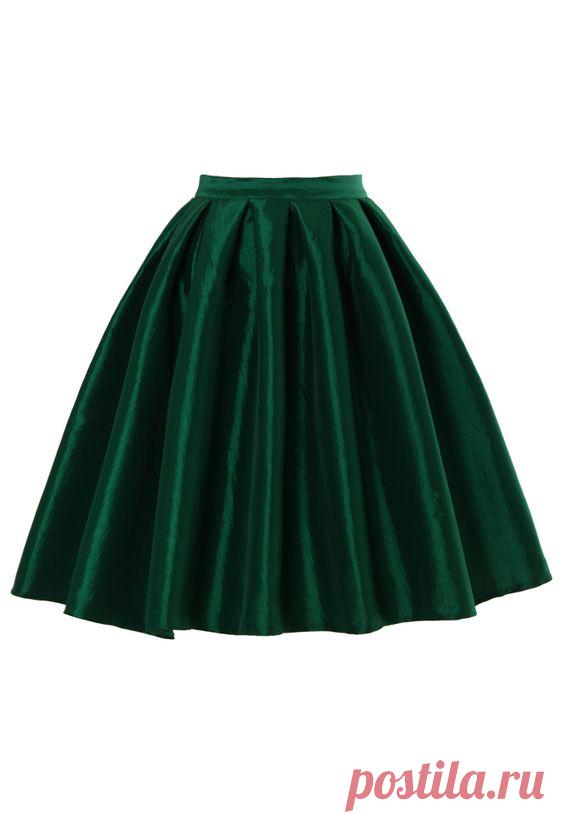 green a-line midi skirt | My Style