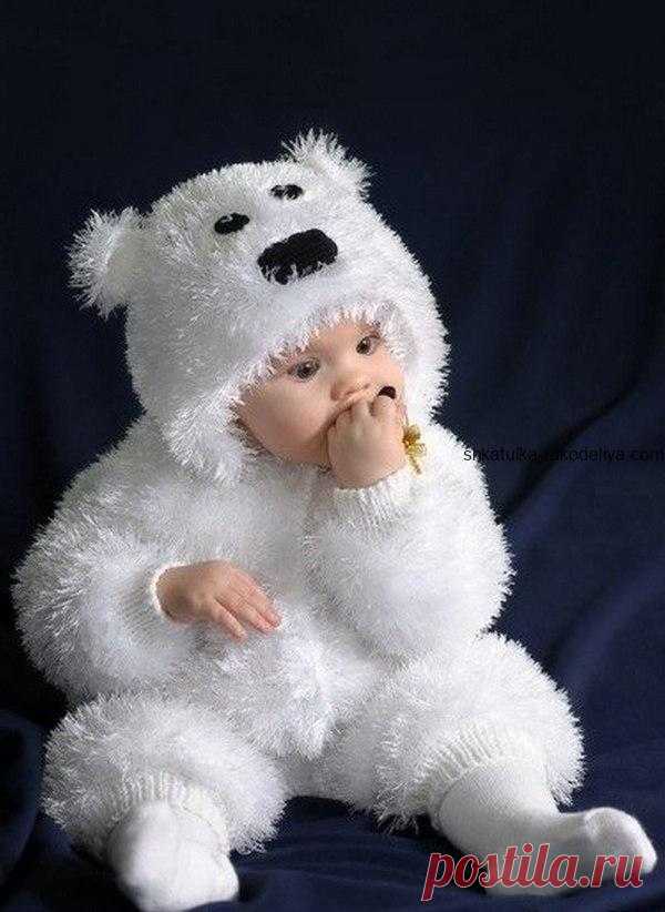 Детский костюм “Мишка” Детский костюм Мишка спицами. Новогодний костюм для малышей мишка спицами