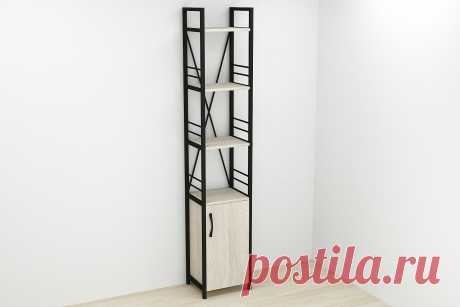Этажерка 4/34 Ferrum-decor Серии Конект с тумбой 179x34x28 Черный ДСП Сонома (FD1045) - Полки, Этажерки - Продажа Полки, Этажерки с доставкой по Украине. Хорошие цены, отзывы, продажа Ferrum-decor™