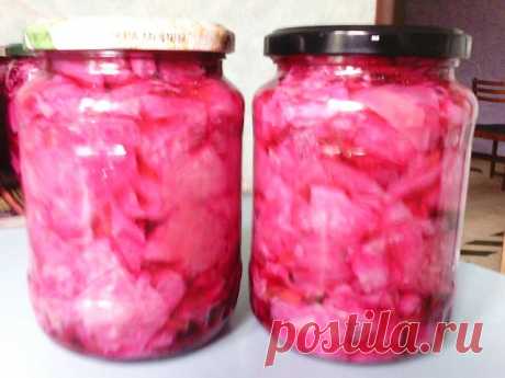 Маринованная капуста со свеклой
