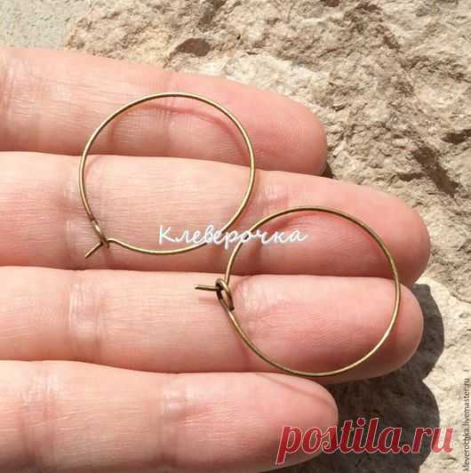 Купить _Швензы 25 мм кольца медь цвет бронза античная для сережек - металлическая фурнитура