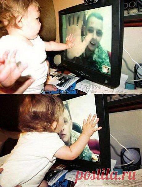 Скайп дочурки с отцом-военным