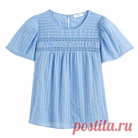 Блузка с короткими рукавами и воланами La Redoute Collections купить в интернет-магазине | La Redoute