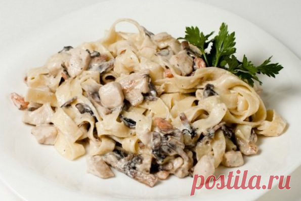 Лингвини с грибами и сыром — рецепт