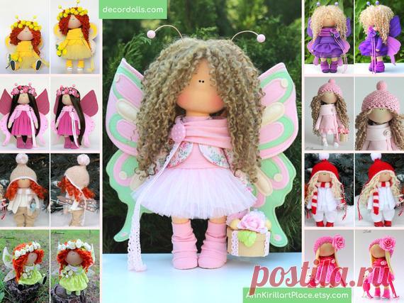 Butterfly Textile Doll Tilda Baby Doll Handmade Fabric Doll | Etsy Hello dear visitors,  This is handmade fabric doll created by Master Olga P (Kazan, Russia). All dolls on the photo are made by artist Olga P. You can find them in our shop by search by artist name Olga P  Doll is 30 cm (11.8 inch) tall and made of only highest quality materials.  This doll is made