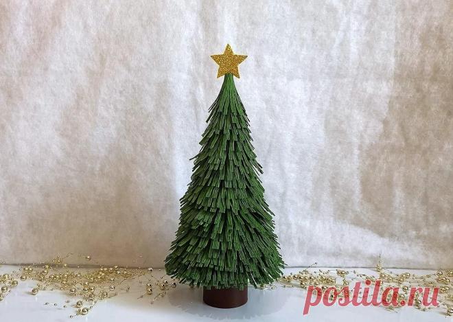 Покажу как легко и просто сделать пышную ёлочку из бумаги Пышная ёлка из бумаги своими руками.