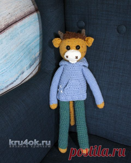 Длинноногий бычок, связанный крючком. Символ 2021 года | Вязание Крючком | Яндекс Дзен