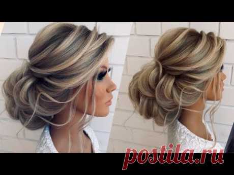 Низкий пучок из локонов | Wedding hairstyle tutorial