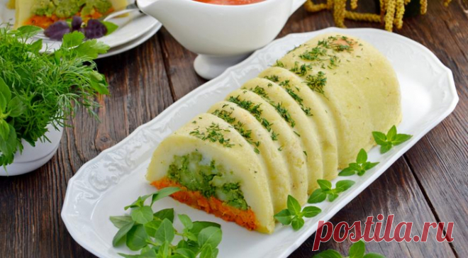 Картофельно - морковная запеканка с брокколи