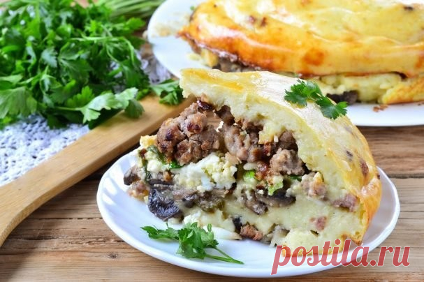 ​Картофельный пирог с тремя начинками