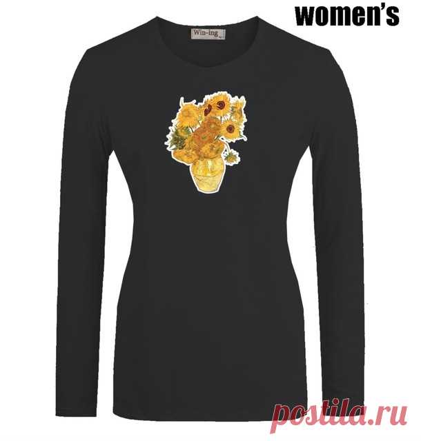 Футболка с длинными рукавами:  Ван Гог "Подсолнухи" (AliExpress)